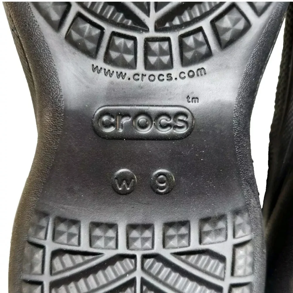 CROCS Classic Bae Silver Gold Sequin Platform Clog Sz 9 Black Multi - Picture 14 of 14